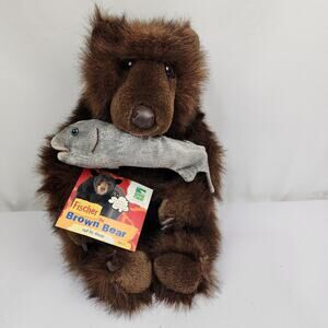 Animal Planet Fischer 13" Brown Bear & His Dinner Growls & Fish Flops New Cute!